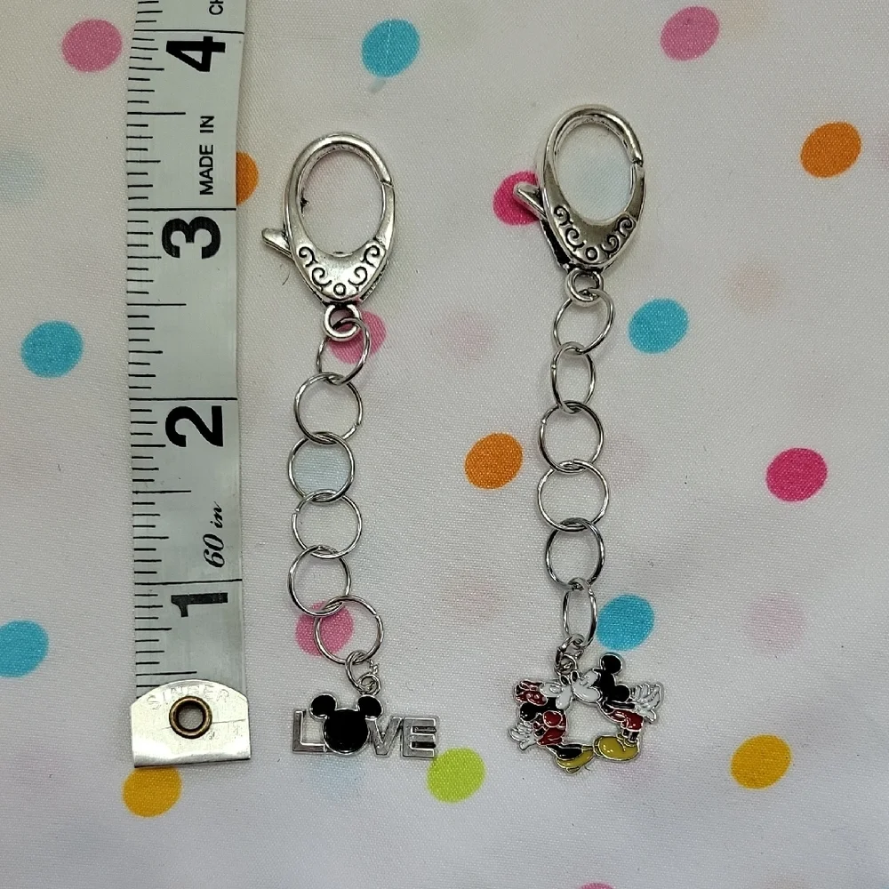 Disney Hand Crafted Mickey Mouse Silver Keychain Set - Picture 2 of 5